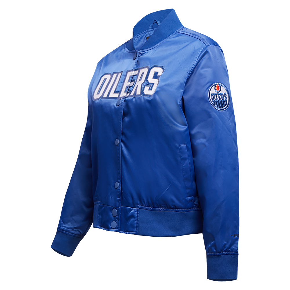 NHL EDMONTON OILERS CLASSIC BLOUSON EN SATIN POUR FEMME (BLEU DODGER)
