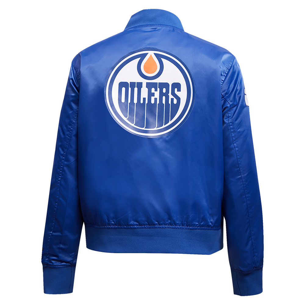NHL EDMONTON OILERS CLASSIC WOMEN'S SATIN JACKET (DODGER BLUE)