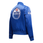 NHL EDMONTON OILERS CLASSIC WOMEN'S SATIN JACKET (DODGER BLUE)
