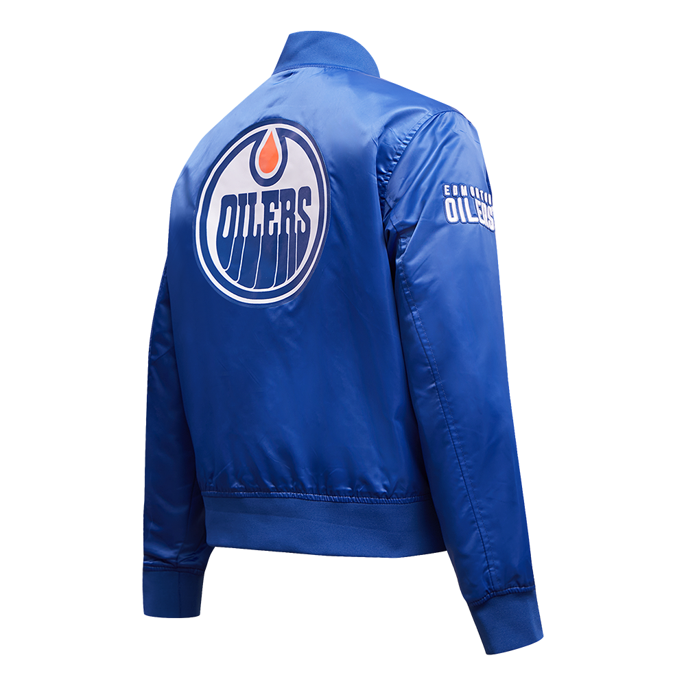 NHL EDMONTON OILERS CLASSIC WOMEN'S SATIN JACKET (DODGER BLUE)