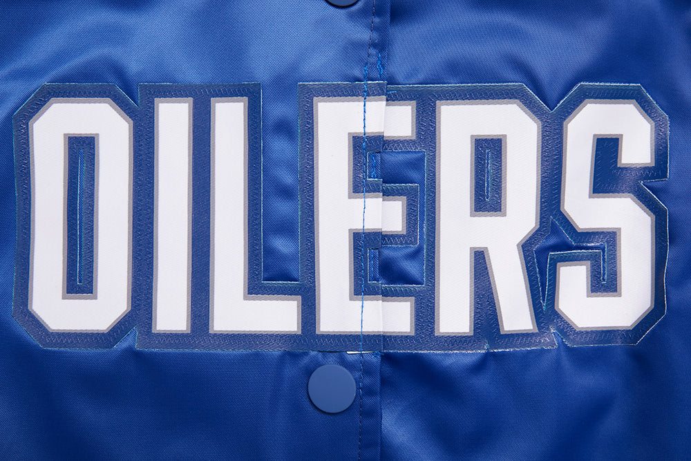 NHL EDMONTON OILERS CLASSIC WOMEN'S SATIN JACKET (DODGER BLUE)