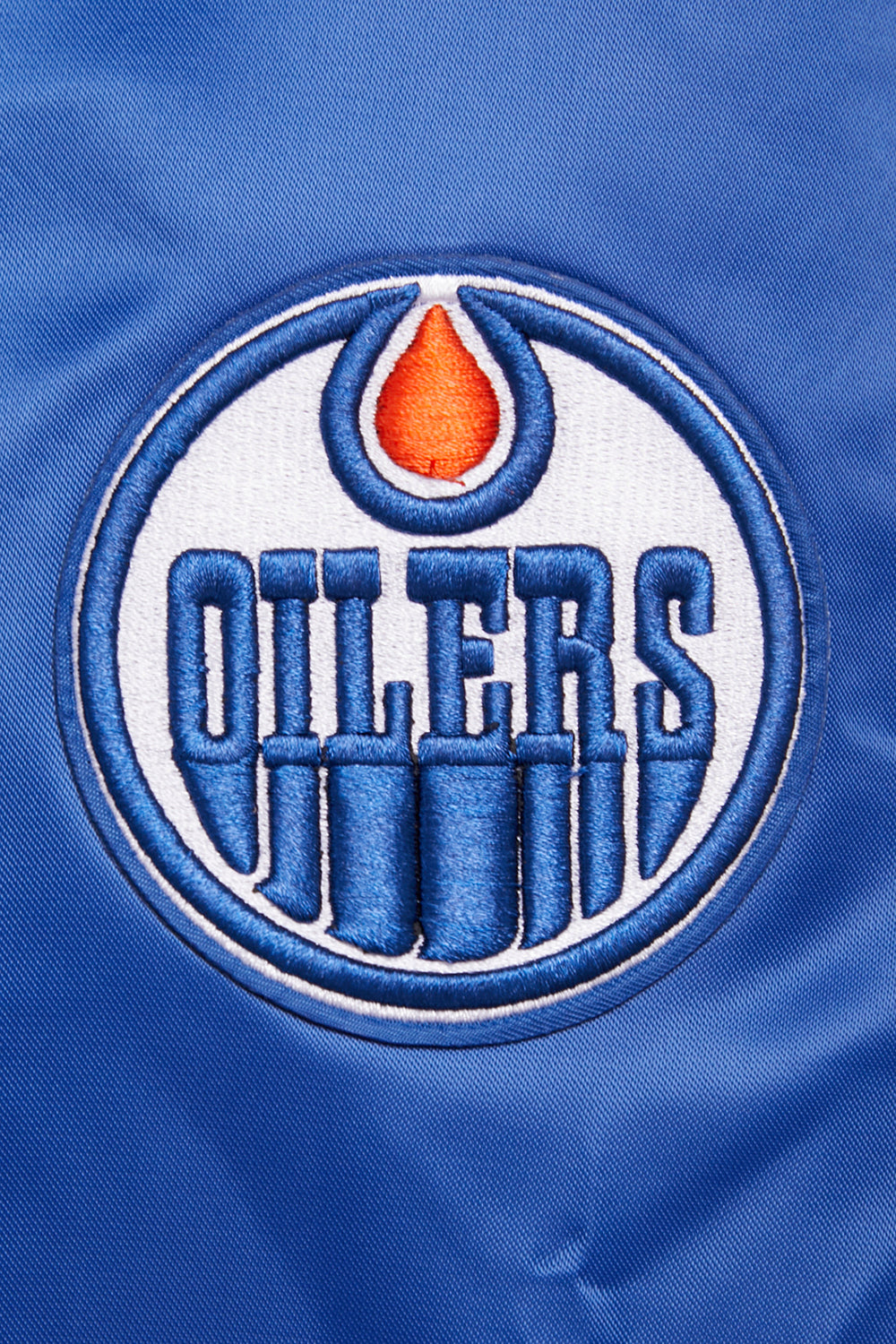 NHL EDMONTON OILERS CLASSIC WOMEN'S SATIN JACKET (DODGER BLUE)