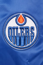 NHL EDMONTON OILERS CLASSIC WOMEN'S SATIN JACKET (DODGER BLUE)