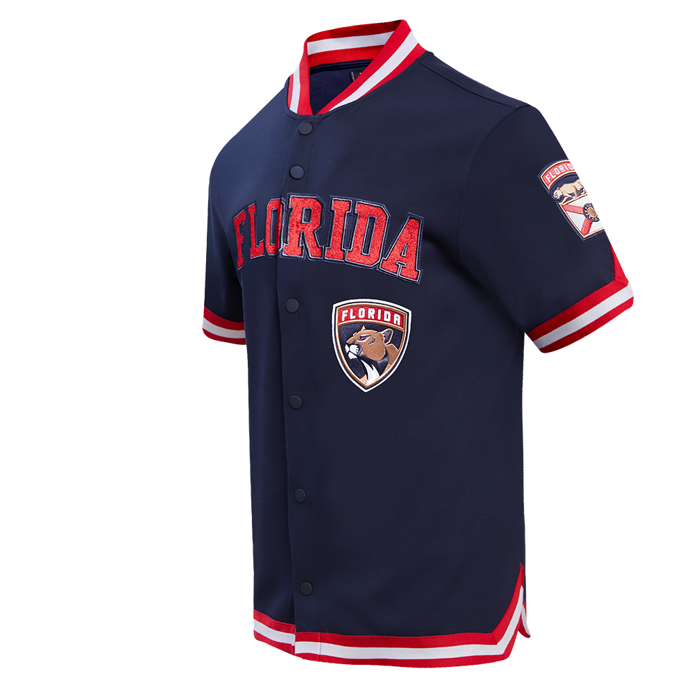 NHL FLORIDA PANTHERS CLASSIC MEN'S  WARM UP JACKET (MIDNIGHT NAVY/RED)