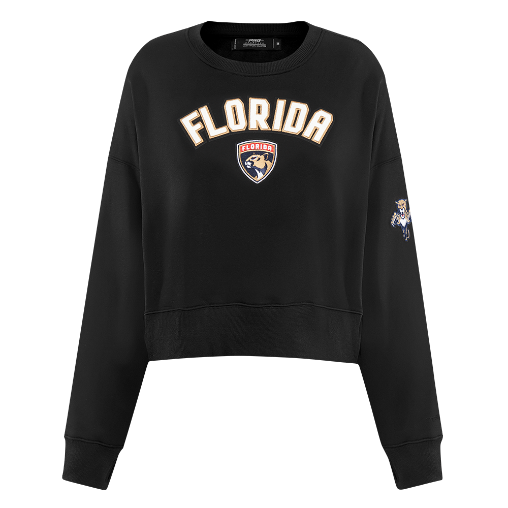 NHL FLORIDA PANTHERS CLASSIC CHANDAIL À COL ROND EN MOLLETON POUR FEMME (NOIR)