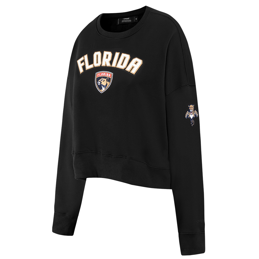 NHL FLORIDA PANTHERS CLASSIC CHANDAIL À COL ROND EN MOLLETON POUR FEMME (NOIR)