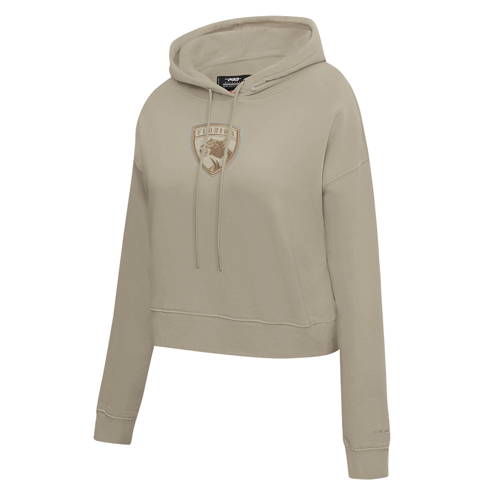 NHL FLORIDA PANTHERS NEUTRAL CHANDAIL À CAPUCHON COURT EN MOLLETON POUR FEMME (TAUPE)
