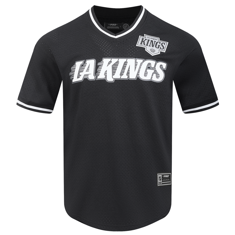 NHL LOS ANGELES KINGS CLASSIC MESH T-SHIRT EN JERSEY SIMPLE À RAYURES (NOIR)