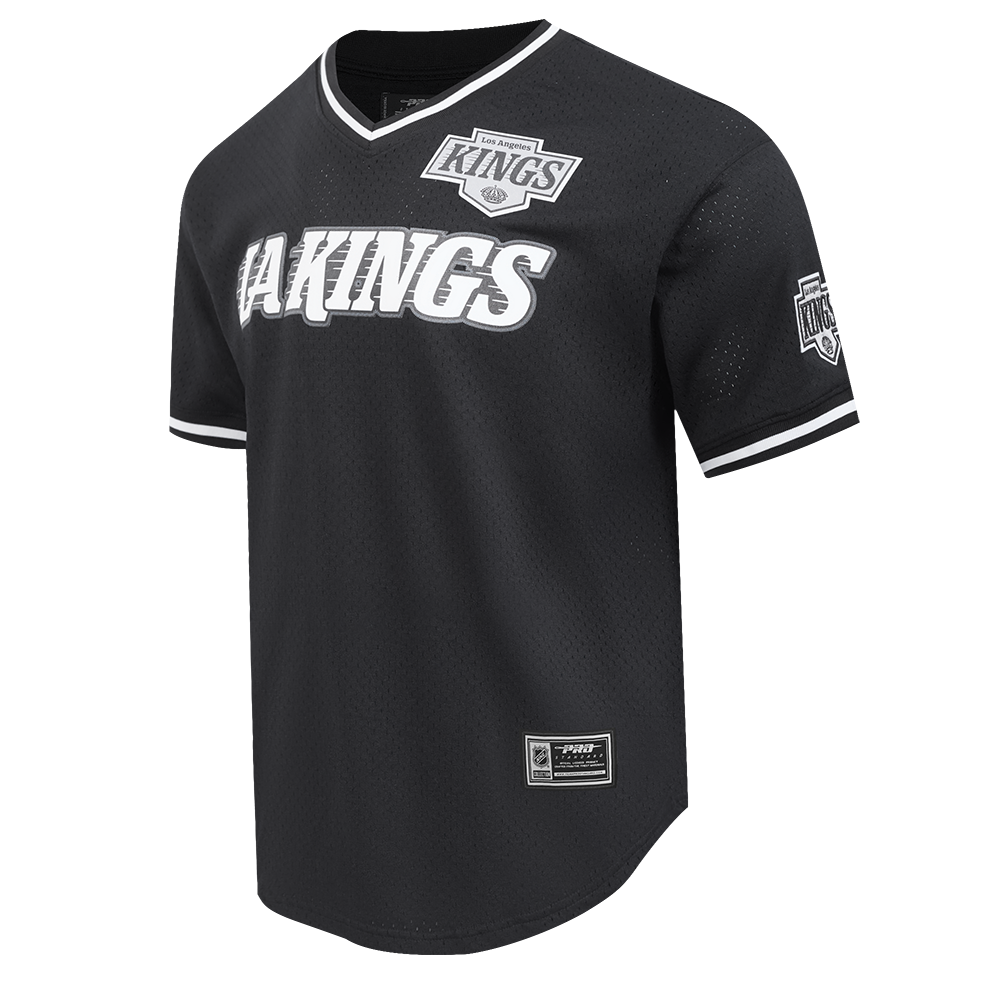 NHL LOS ANGELES KINGS CLASSIC MESH T-SHIRT EN JERSEY SIMPLE À RAYURES (NOIR)