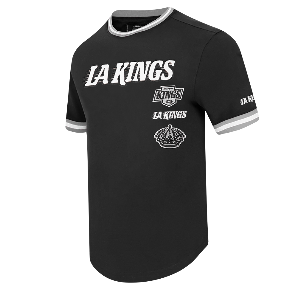 NHL LOS ANGELES KINGS RETRO CLASSIC T-SHIRT EN MAILLE DOUBLE POUR HOMME (NOIR/GRIS)