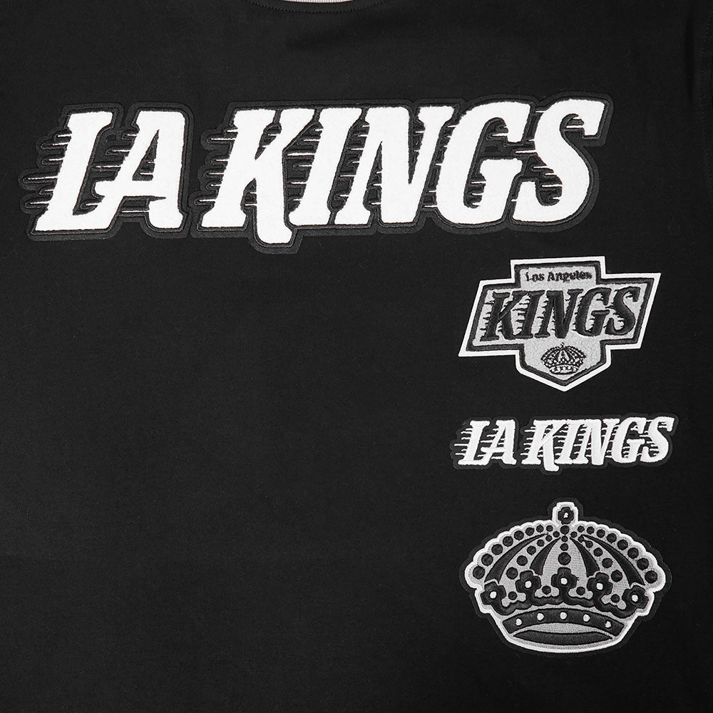 NHL LOS ANGELES KINGS RETRO CLASSIC T-SHIRT EN MAILLE DOUBLE POUR HOMME (NOIR/GRIS)