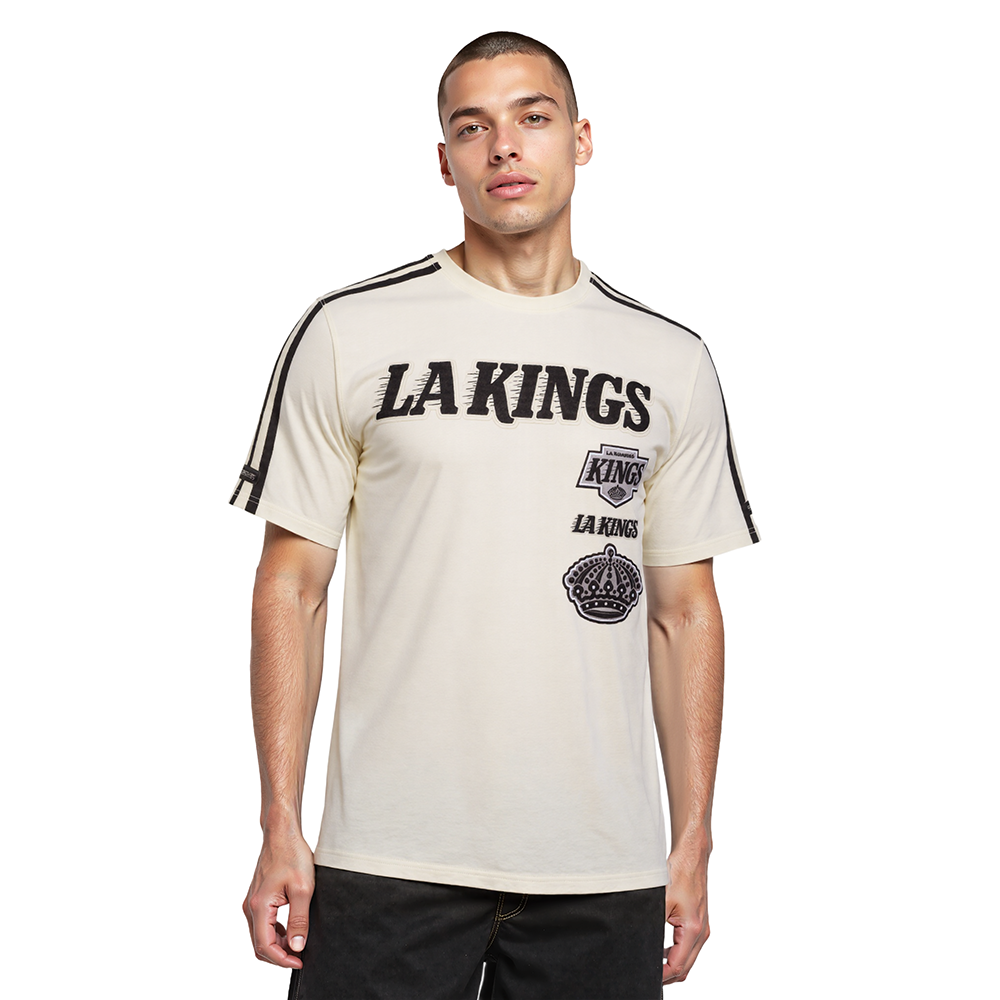 NHL LOS ANGELES KINGS RETRO CLASSIC MEN'S SJ STRIPED TEE (EGGSHELL/ BLACK)