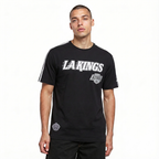 NHL LOS ANGELES KINGS MESH T-SHIRT EN JERSEY SIMPLE À RAYURES POUR HOMME (NOIR)