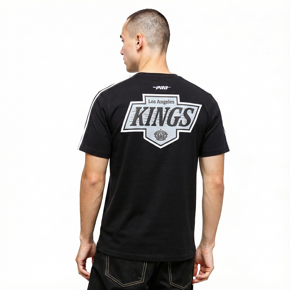 NHL LOS ANGELES KINGS MESH T-SHIRT EN JERSEY SIMPLE À RAYURES POUR HOMME (NOIR)