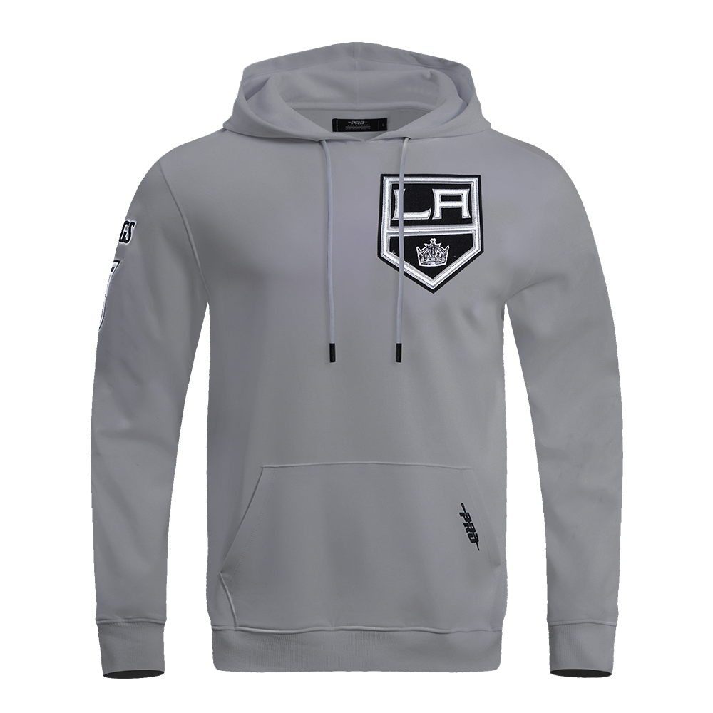 NHL LOS ANGELES KINGS CLASSIC CHENILLE MEN'S PULLOVER HOODIE (GRAY)