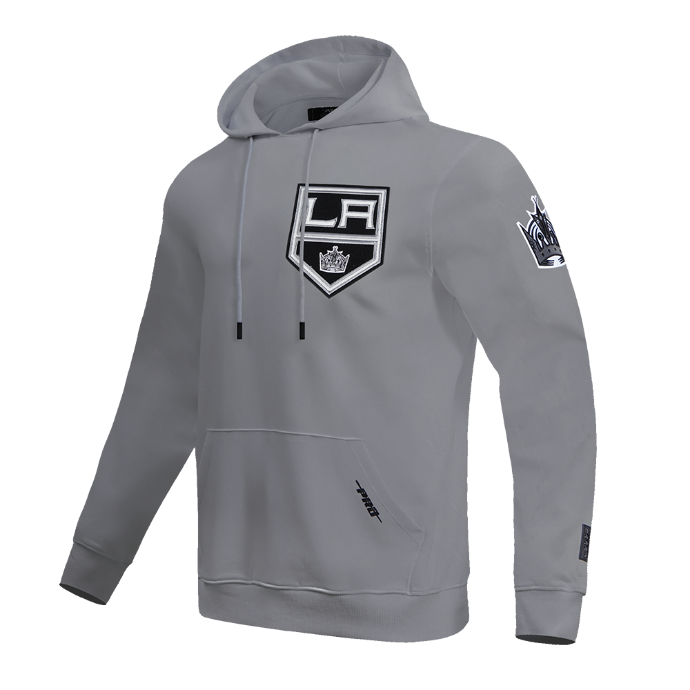 NHL LOS ANGELES KINGS CLASSIC CHENILLE MEN'S PULLOVER HOODIE (GRAY)