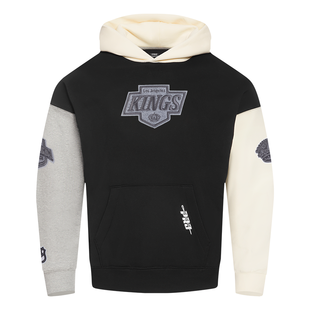 NHL LOS ANGELES KINGS REVERSE FRENCH TERRY MEN'S CB FLC PO HOODIE (BLACK/GRAY/EGGSHELL)