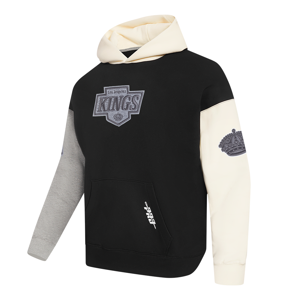 NHL LOS ANGELES KINGS REVERSE FRENCH TERRY MEN'S CB FLC PO HOODIE (BLACK/GRAY/EGGSHELL)