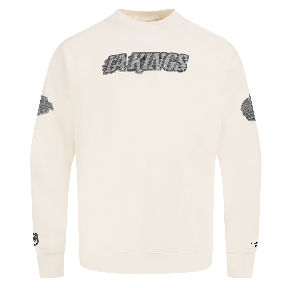 NHL LOS ANGELES KINGS REVERSE FRENCH TERRY MEN'S CREWNECK SWEATSHIRT (EGGSHELL)