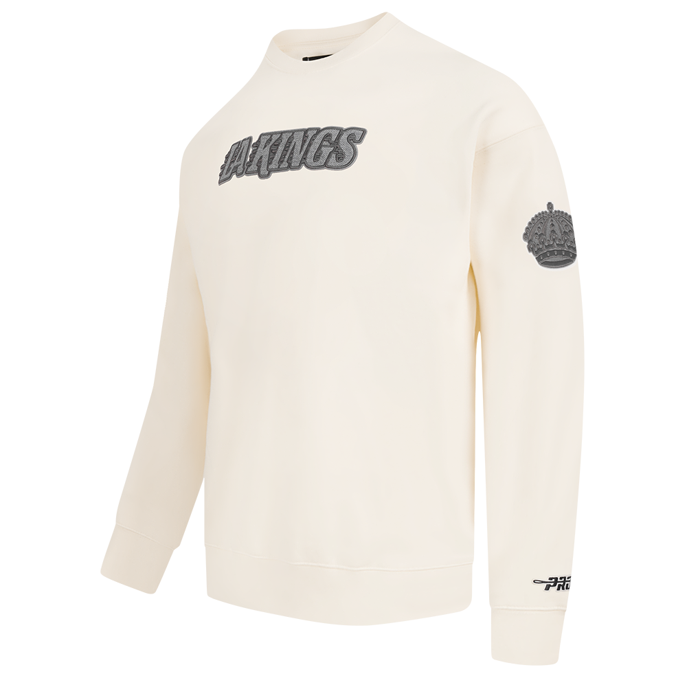 NHL LOS ANGELES KINGS REVERSE FRENCH TERRY MEN'S CREWNECK SWEATSHIRT (EGGSHELL)