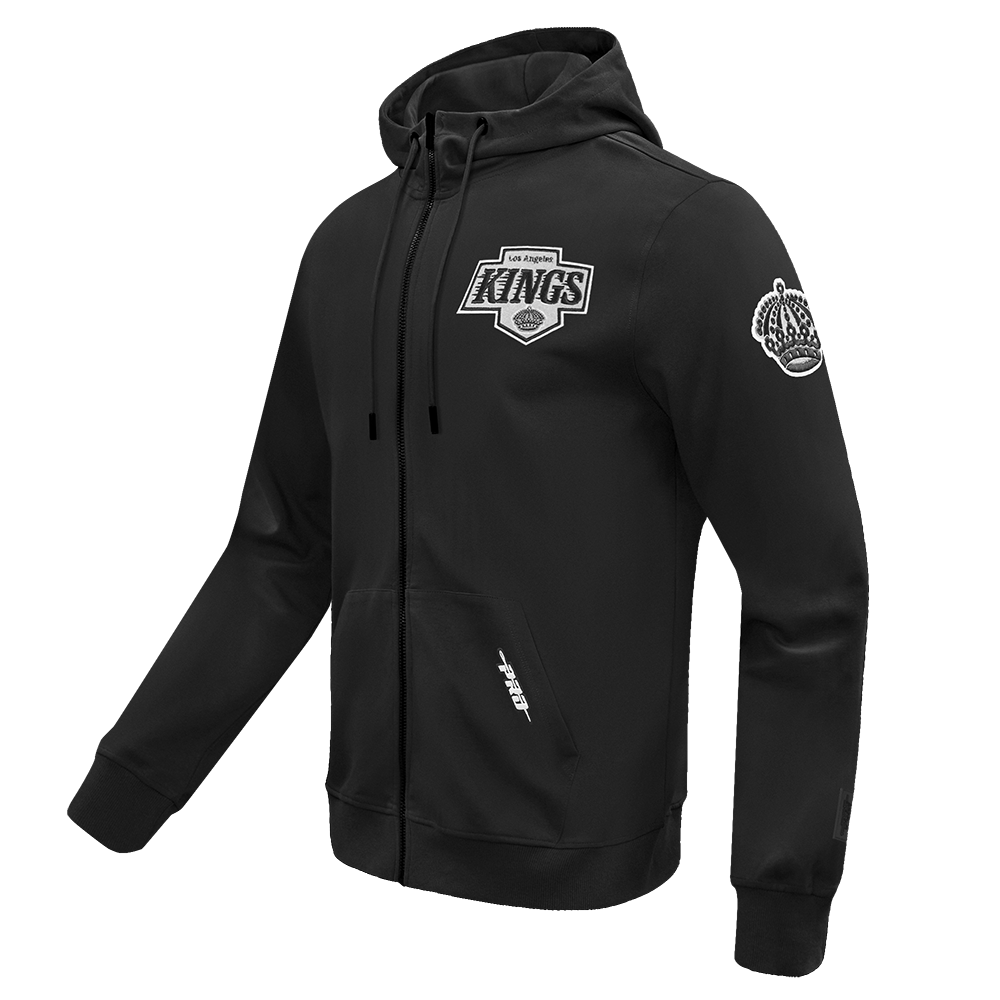 NHL LOS ANGELES KINGS CLASSIC CHENILLE MEN'S DK FZ PO HOODIE (BLACK)