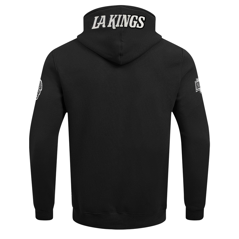 NHL LOS ANGELES KINGS CLASSIC CHENILLE MEN'S DK PO HOODIE (BLACK)