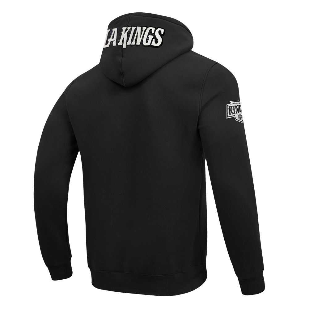 NHL LOS ANGELES KINGS CLASSIC CHENILLE MEN'S DK PO HOODIE (BLACK)