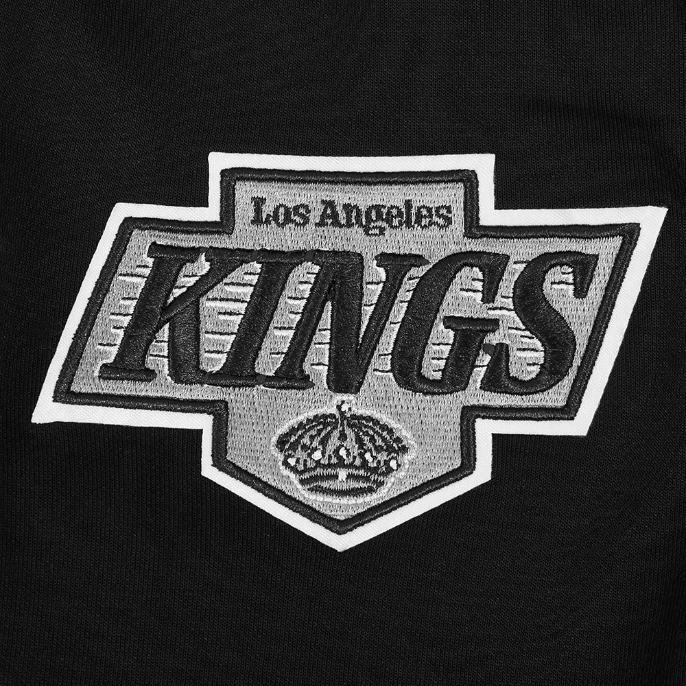 NHL LOS ANGELES KINGS CLASSIC CHENILLE MEN'S DK PO HOODIE (BLACK)