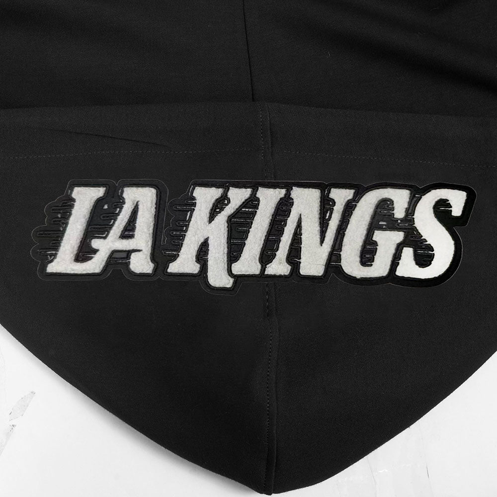 NHL LOS ANGELES KINGS CLASSIC CHENILLE MEN'S DK PO HOODIE (BLACK)