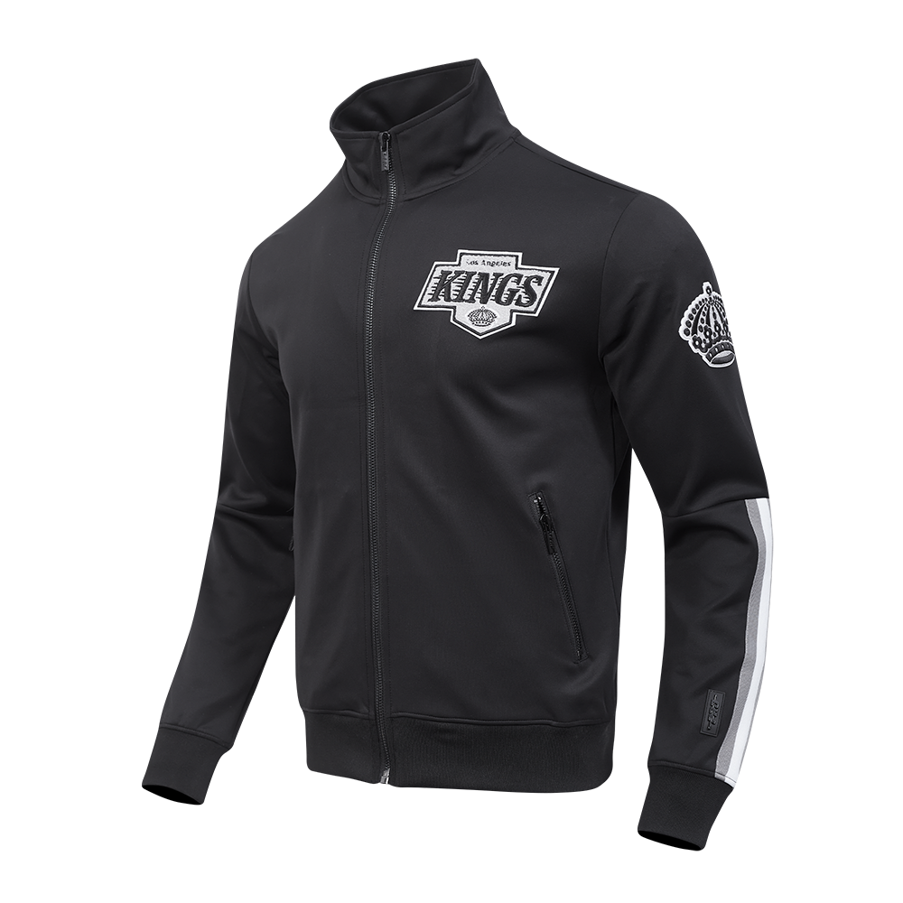 NHL LOS ANGELES KINGS CLASSIC CHENILLE VESTE D'ENTRAÎNEMENT EN MAILLE DOUBLE POUR HOMME (NOIR/GRIS)