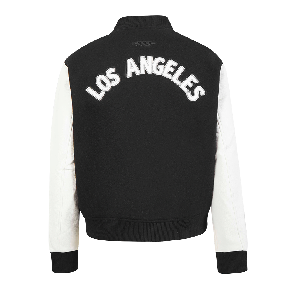 NHL LOS ANGELES KINGS CLASSIC WOMEN'S WOOL VARSITY JACKET (BLACK/WHITE)