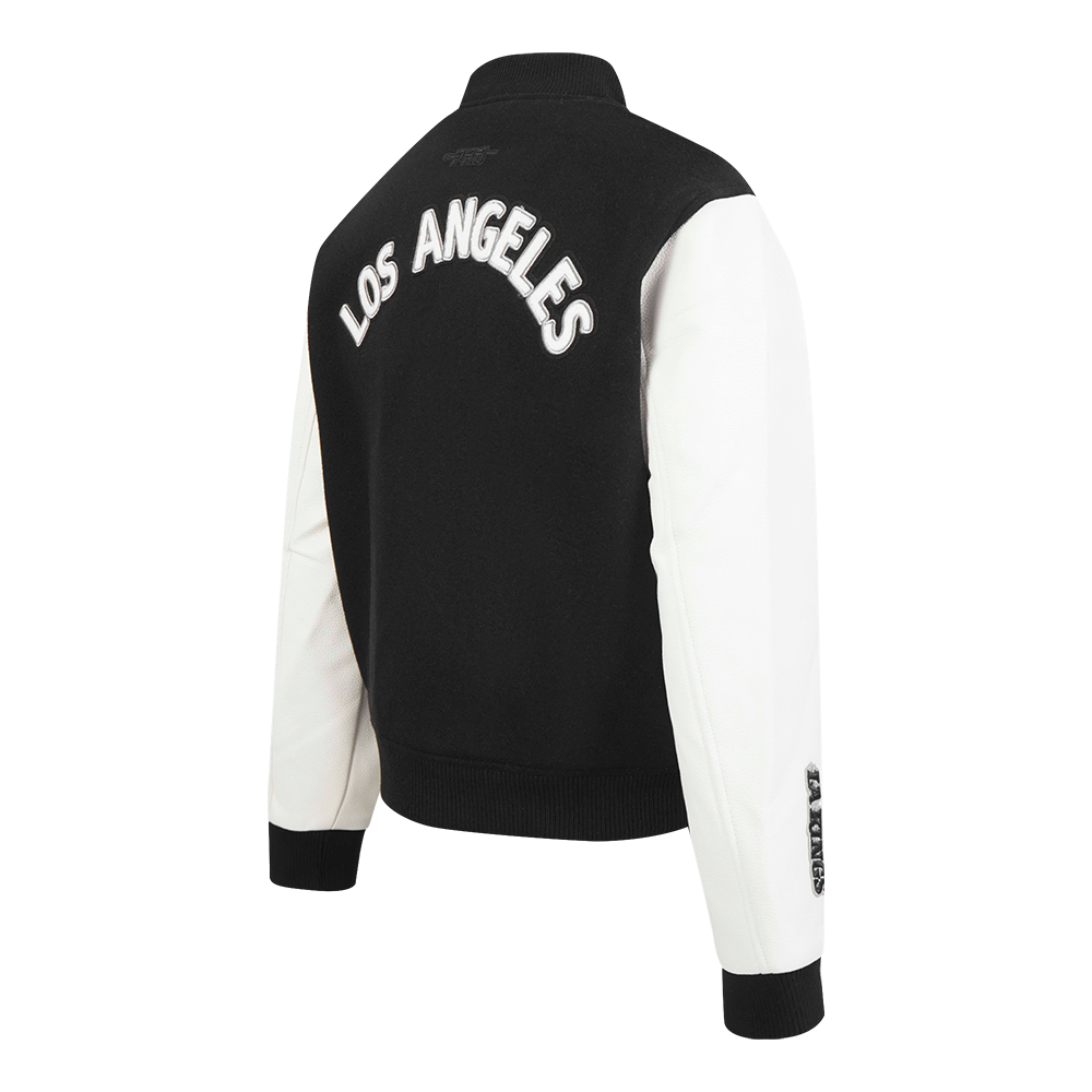 NHL LOS ANGELES KINGS CLASSIC WOMEN'S WOOL VARSITY JACKET (BLACK/WHITE)