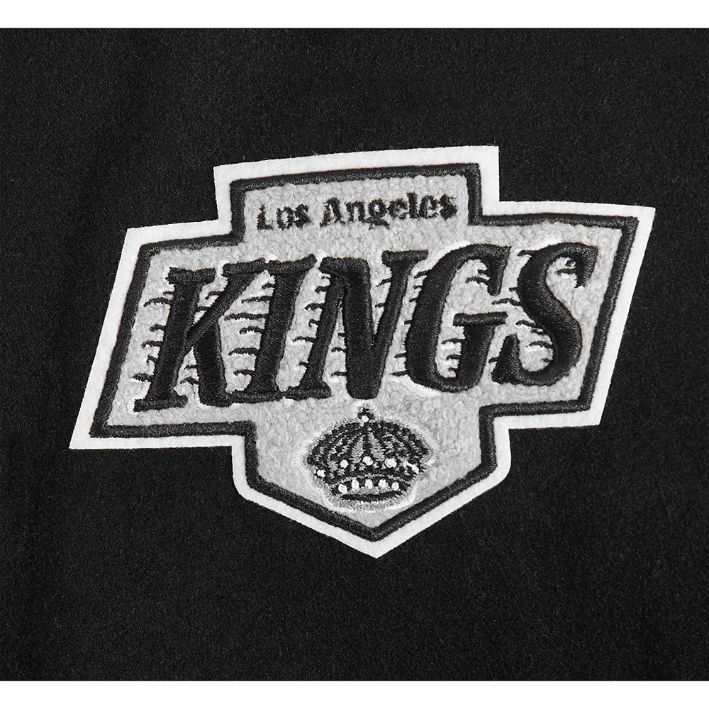 NHL LOS ANGELES KINGS CLASSIC WOMEN'S WOOL VARSITY JACKET (BLACK/WHITE)
