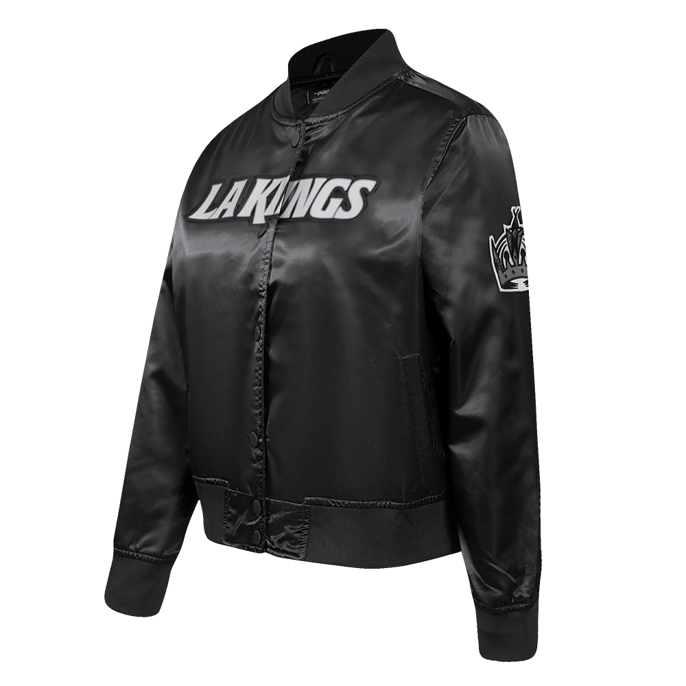 NHL LOS ANGELES KINGS CLASSIC WOMEN'S SATIN JACKET (BLACK)