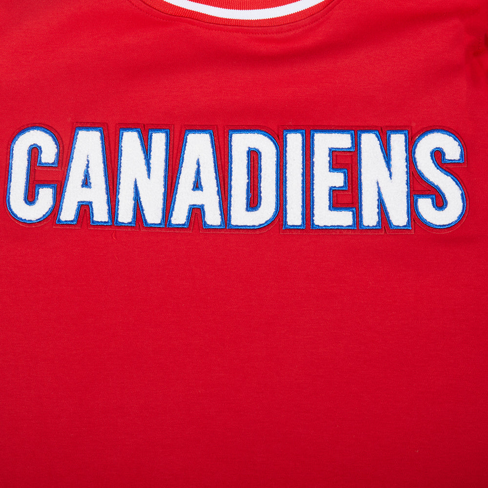NHL MONTREAL CANADIENS CLASSIC CHENILLE T-SHIRT EN MAILLE DOUBLE POUR HOMME (ROUGE)