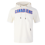 NHL MONTREAL CANADIENS CLASSIC CHENILLE CHANDAIL À CAPUCHON EN MAILLE DOUBLE À MANCHES COURTES POUR HOMME (COQUILLE D'ŒUF)