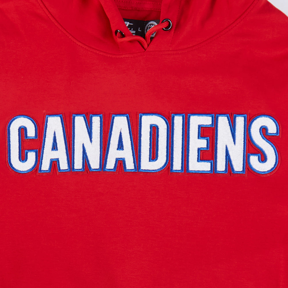NHL MONTREAL CANADIENS CLASSIC CHENILLE MEN'S DK SS PO HOODIE (RED)