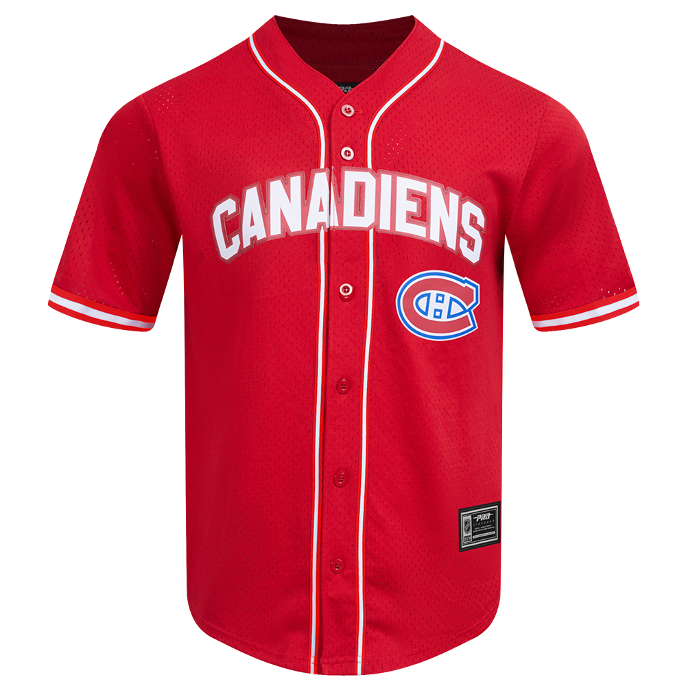 NHL MONTREAL CANADIENS CLASSIC MESH BUTTON DOWN SHIRT (RED)