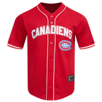 NHL MONTREAL CANADIENS CLASSIC MESH BUTTON DOWN SHIRT (RED)