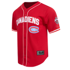 NHL MONTREAL CANADIENS CLASSIC MESH BUTTON DOWN SHIRT (RED)