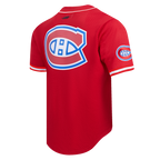 NHL MONTREAL CANADIENS CLASSIC MESH BUTTON DOWN SHIRT (RED)