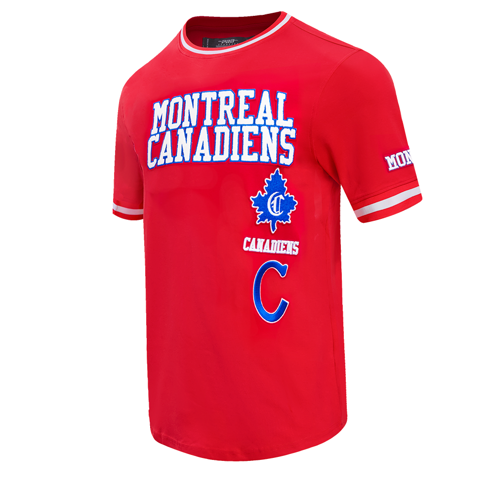 NHL MONTREAL CANADIENS RETRO CLASSIC T-SHIRT EN MAILLE DOUBLE POUR HOMME (ROUGE)