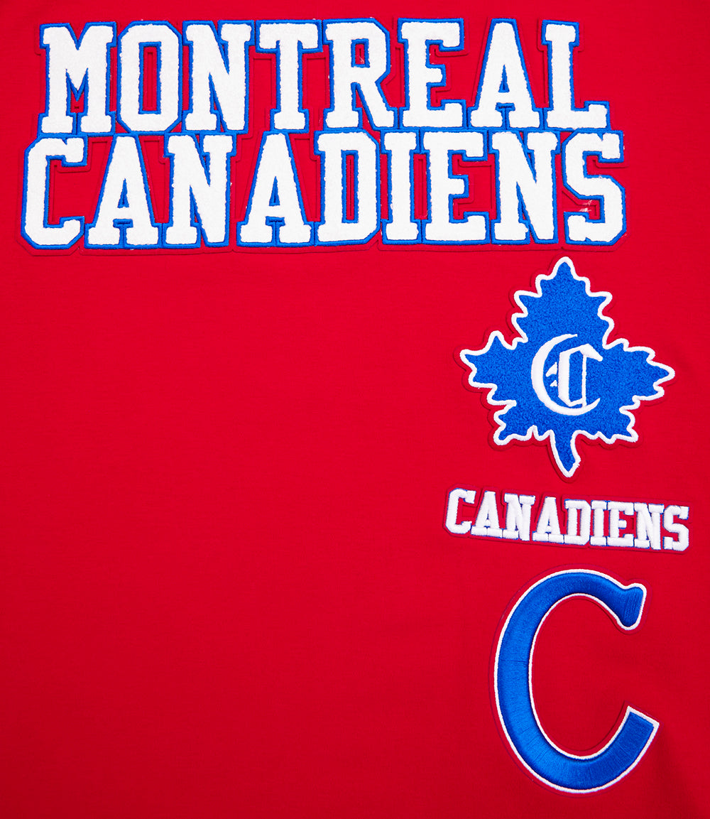 NHL MONTREAL CANADIENS RETRO CLASSIC T-SHIRT EN MAILLE DOUBLE POUR HOMME (ROUGE)