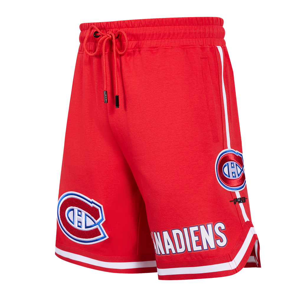 NHL MONTREAL CANADIENS CLASSIC CHENILLE SHORT EN MAILLE DOUBLE POUR HOMME (ROUGE)