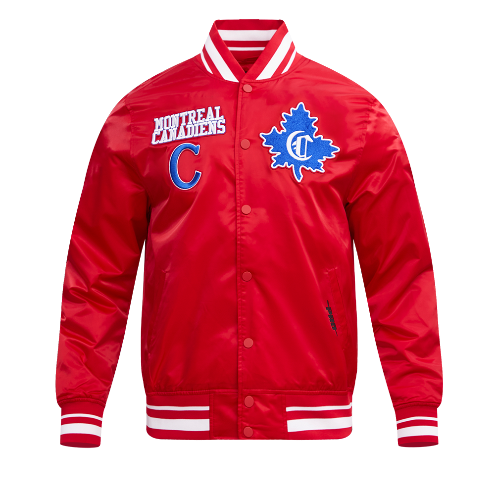NHL MONTREAL CANADIENS RETRO CLASSIC MEN'S RIB SATIN JACKET (RED)