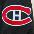 NHL MONTREAL CANADIENS MODERN ORIGINALS BLOUSON COLLÉGIAL EN LAINE À BORDS CÔTELÉS POUR HOMME (COQUILLE D'ŒUF/NOIR)