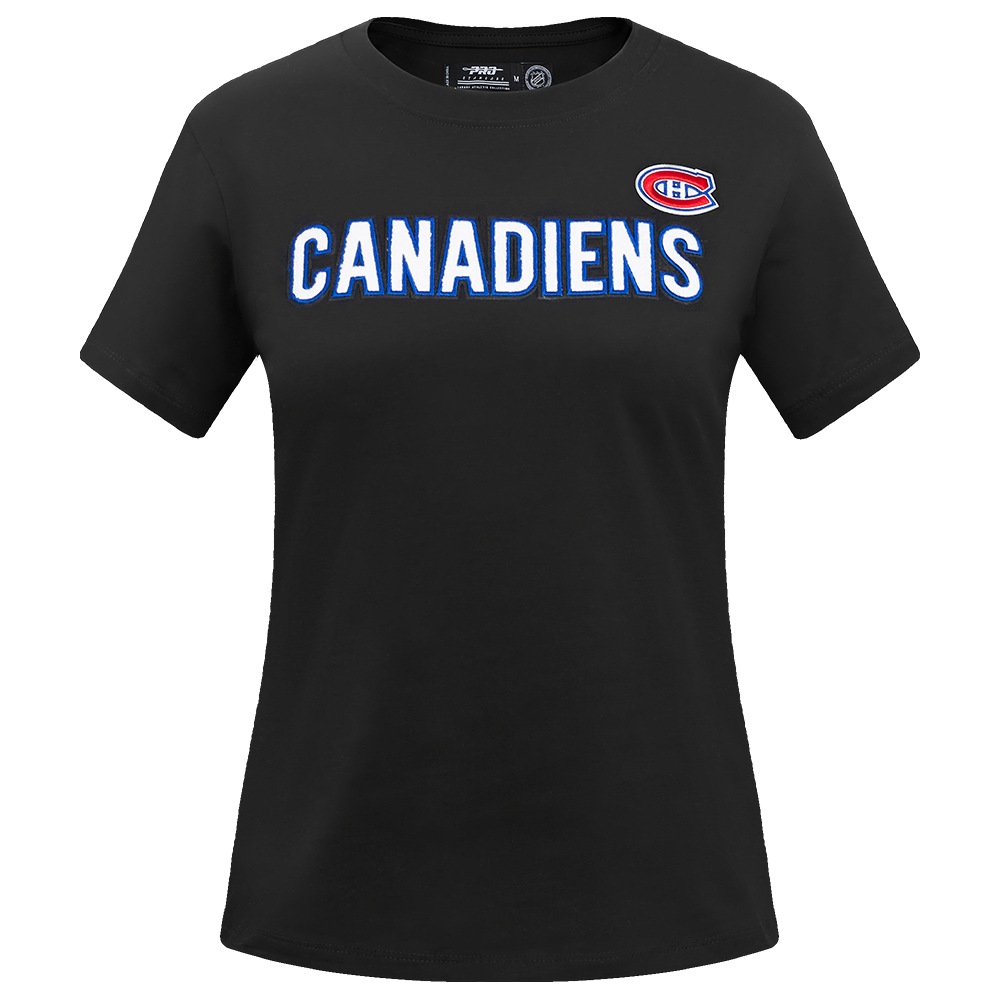 NHL MONTREAL CANADIENS CLASSIC T-SHIRT AJUSTÉ EN JERSEY SIMPLE À MANCHES COURTES POUR FEMME (NOIR)