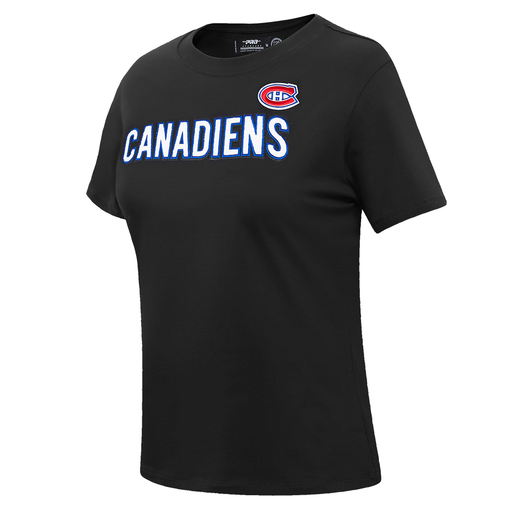 NHL MONTREAL CANADIENS CLASSIC SHORT SLEEVE WOMEN'S SINGLE JERSEY SLIM FIT TEE (BLACK)