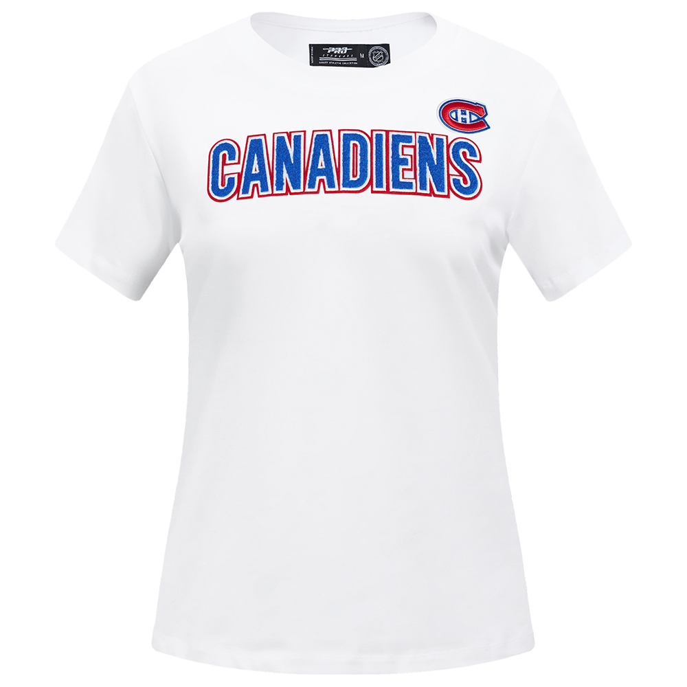 NHL MONTREAL CANADIENS CLASSIC T-SHIRT AJUSTÉ EN JERSEY SIMPLE À MANCHES COURTES POUR FEMME (BLANC)