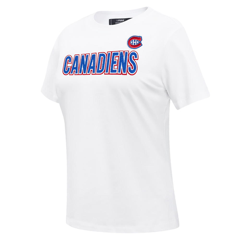 NHL MONTREAL CANADIENS CLASSIC SHORT SLEEVE WOMEN'S SINGLE JERSEY SLIM FIT TEE (WHITE)